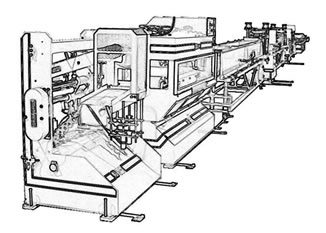 Line drawing of the same extrusion line